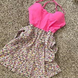 Victorias Secret Pink Floral Halter Dress